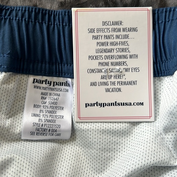 NWT Party Pants Beer Can Red Shote Blue Drawstring Swim Trunks Mens XXL - Picture 12 of 16